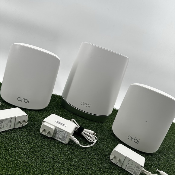 Netgear Orbi RBK653 AX3000 Wifi 6 Tri-Band Mesh System (1 Router, 2 Satellites) - Picture 1 of 10